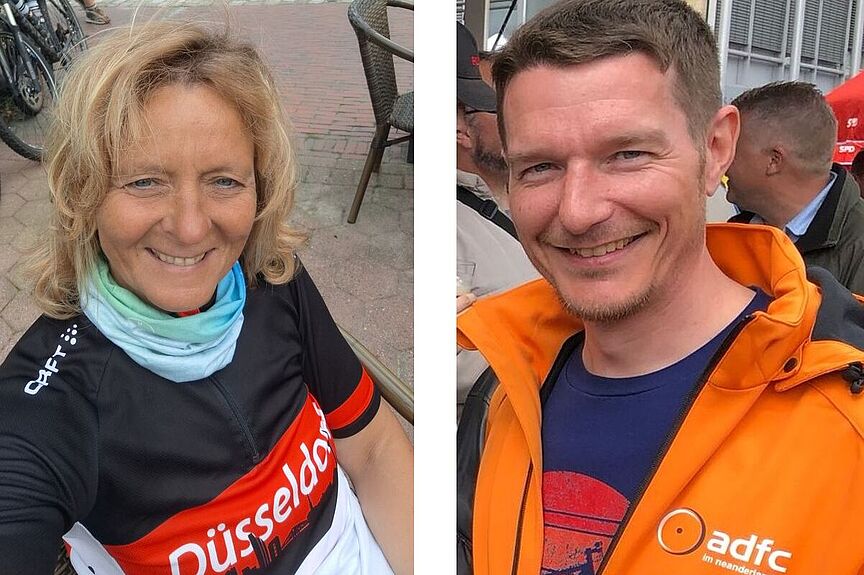 Foto Simone und Tobias Portraitfotos der beiden neuen Tourenleiter. Links Simone, rechts Tobias.