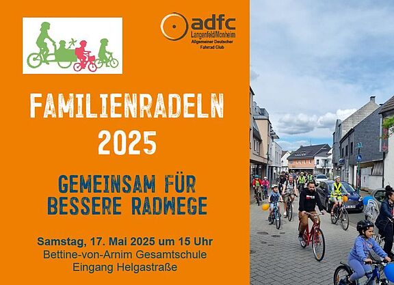 Flyer für die Kidical Mass Radtour "Familienradeln 2025"