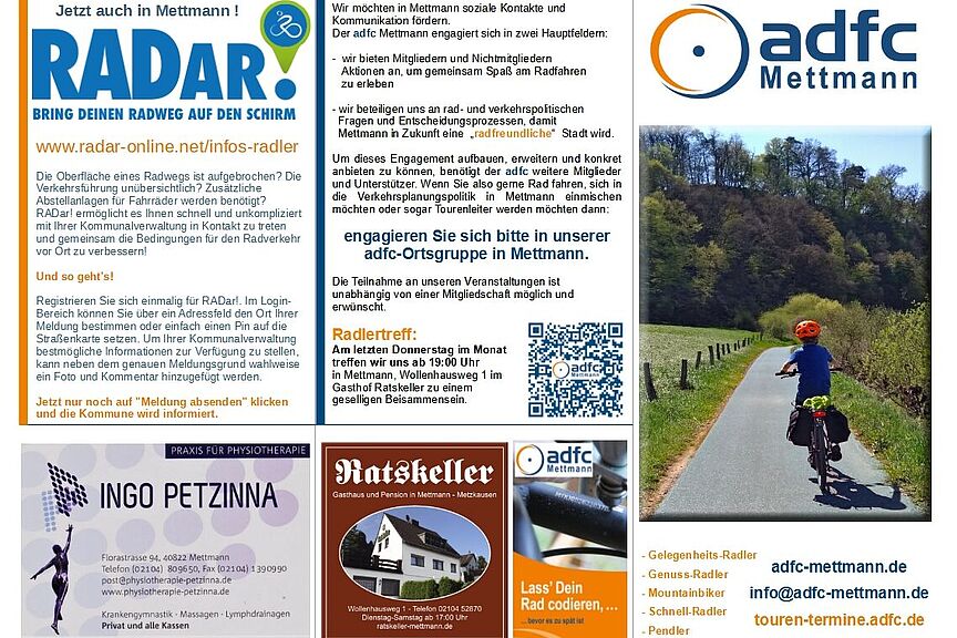 Unser Flyer Aktueller Flyer adfc Mettmann