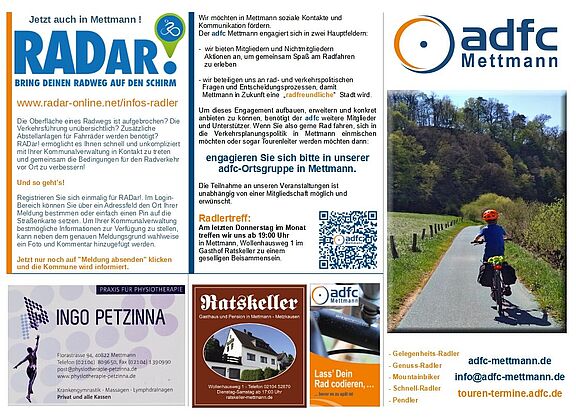 Aktueller Flyer adfc Mettmann