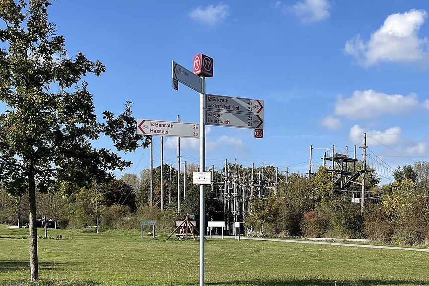 Punkt 77 am Unterbacher See Knotenpunkt 77