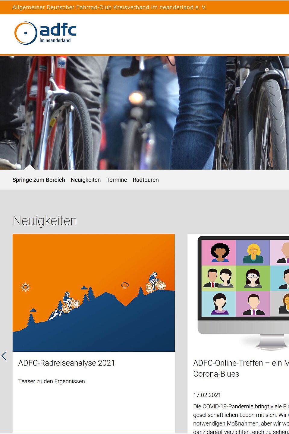 Neues Layout der Website Neues Layout der Website