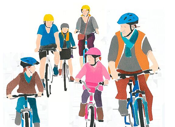 Radfahren Gruppe Illustration